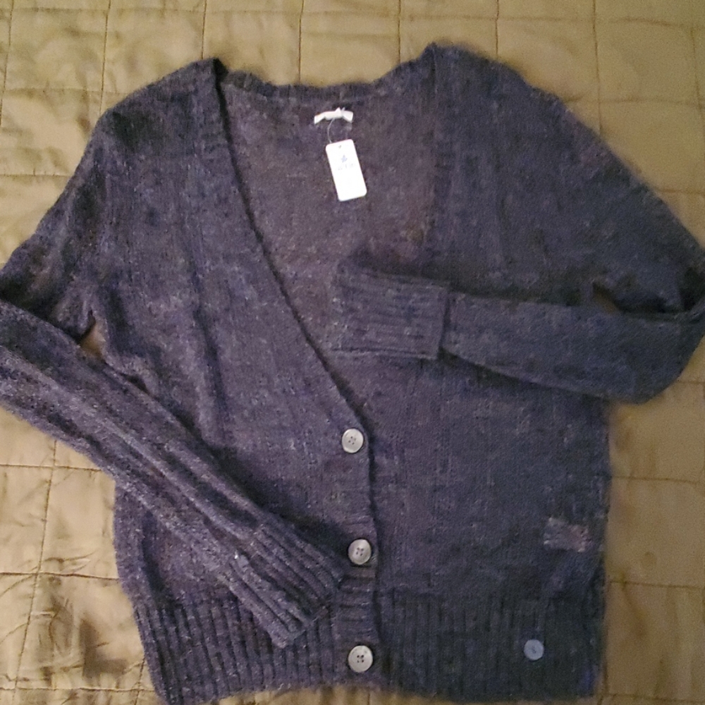 Aerie grey button down sweater